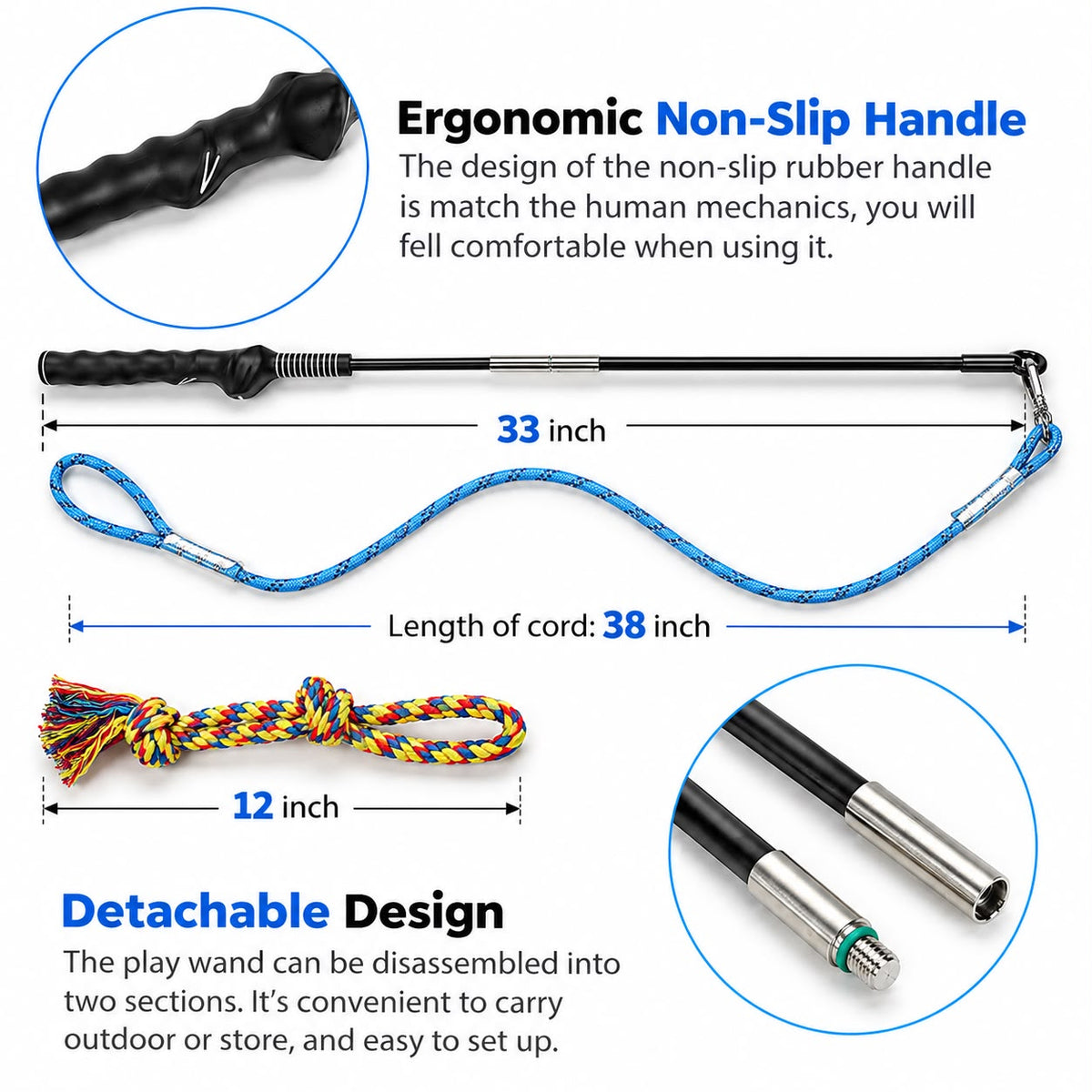 The New Pet Dog Teaser Rod Bite Pull Cotton Rope Toy Pet Interactive Training Toy