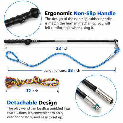The New Pet Dog Teaser Rod Bite Pull Cotton Rope Toy Pet Interactive Training Toy